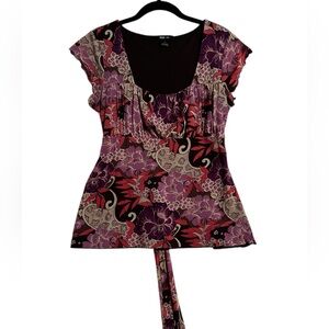 Vintage Style & Co Y2K Babydoll Top Milkmaid  Floral 90s WhimsiGoth Size Medium